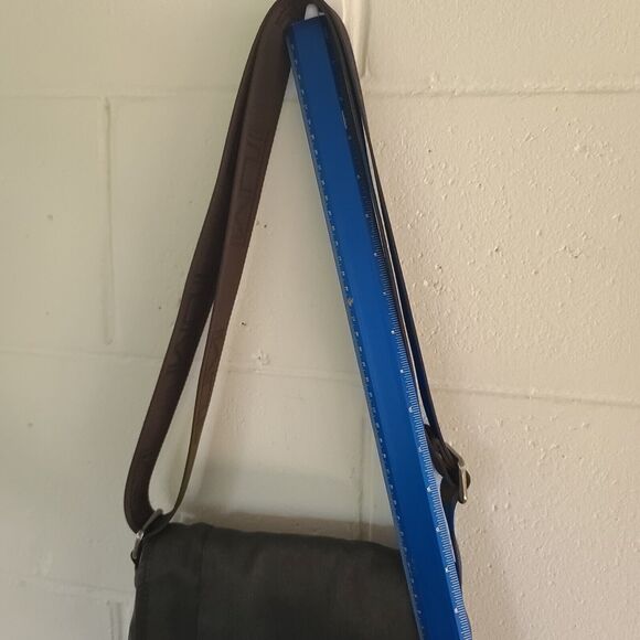 Tumi Mini Messenger / Cross Body Bag Gray Brown Trim EXCELLENT CONDITION! 10x8 - Picture 15 of 16